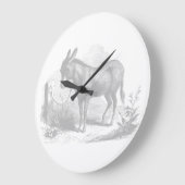 Donkey Sketch Wall Clock ラージ壁時計 (傾斜)