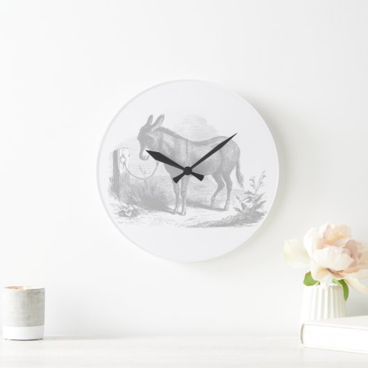 Donkey Sketch Wall Clock ラージ壁時計 (ホーム)