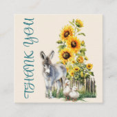 Donkey Sunflowers Small Business Thank You スクエア名刺 (正面)