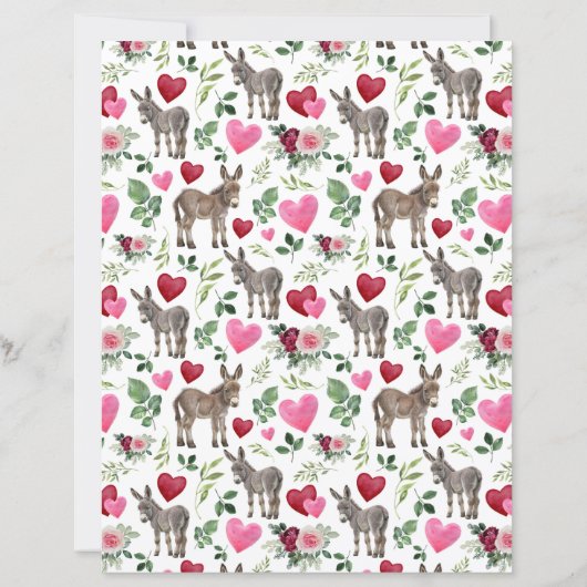 Donkey Valentines Scrapbook Paper (裏面)