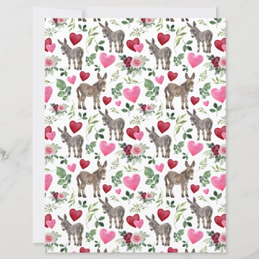 Donkey Valentines Scrapbook Paper (正面)