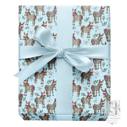 Donkeys Christmas Gift Wrapping Paper - Blue ラッピングペーパー