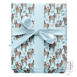 Donkeys Christmas Gift Wrapping Paper - Blue ラッピングペーパー