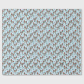Donkeys Christmas Gift Wrapping Paper - Blue ラッピングペーパー (フラット)