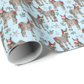 Donkeys Christmas Gift Wrapping Paper - Blue ラッピングペーパー (ロールコーナー)