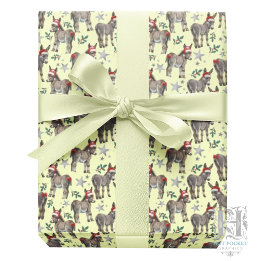 Donkeys Christmas Gift Wrapping Paper - Yellow ラッピングペーパー