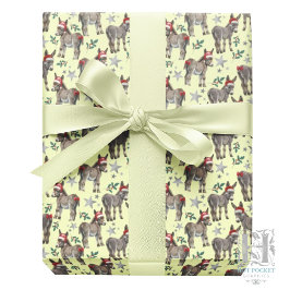 Donkeys Christmas Gift Wrapping Paper - Yellow ラッピングペーパー
