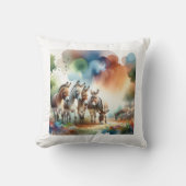 Donkeys in Harmony ABREF108 - Watercolor クッション (正面)