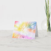 DONNAレトロフォント絞り染めプールパーティー誕生日 サンキューカード (裏面)