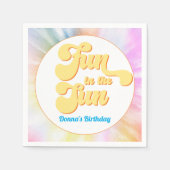 DONNAレトロフォント絞り染めプールパーティー誕生日 スタンダードカクテルナプキン (正面)