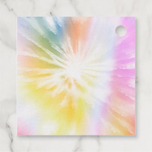 DONNAレトロフォント絞り染めプールパーティー誕生日 フェイバータグ (裏面)