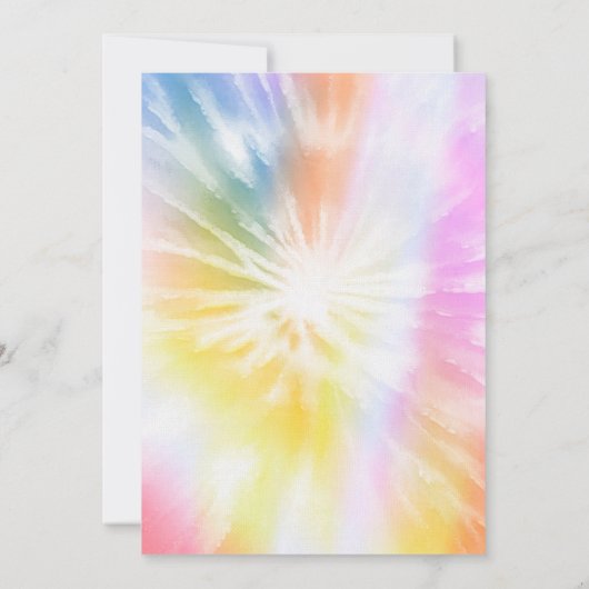 DONNAレトロフォント絞り染めプールパーティー誕生日 招待状 (裏面)