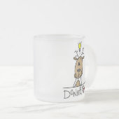 DonnerのトナカイのクリスマスのTシャツおよびギフト フロストグラスマグカップ (正面右)