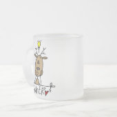 DonnerのトナカイのクリスマスのTシャツおよびギフト フロストグラスマグカップ (正面左)