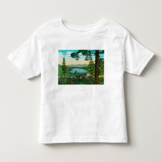 Donner湖、リッジからのカリフォルニア トドラーTシャツ (正面)