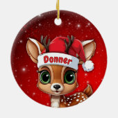 Donner Baby Deer, Fawn, Doe, Reindeer🦌 🎄 セラミックオーナメント (裏面)