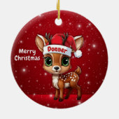 Donner Baby Deer, Fawn, Doe, Reindeer🦌 🎄 セラミックオーナメント (裏面)
