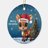 Donner Baby Deer, Fawn, Doe, Reindeer🦌🎄 セラミックオーナメント (左)
