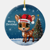 Donner Baby Deer, Fawn, Doe, Reindeer🦌🎄 セラミックオーナメント (裏面)