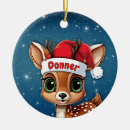 Donner Baby Deer, Fawn, Doe, Reindeer🦌🎄 セラミックオーナメント