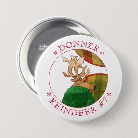 DONNER REINDEERラウンドピンボタン 缶バッジ (正面&裏面)