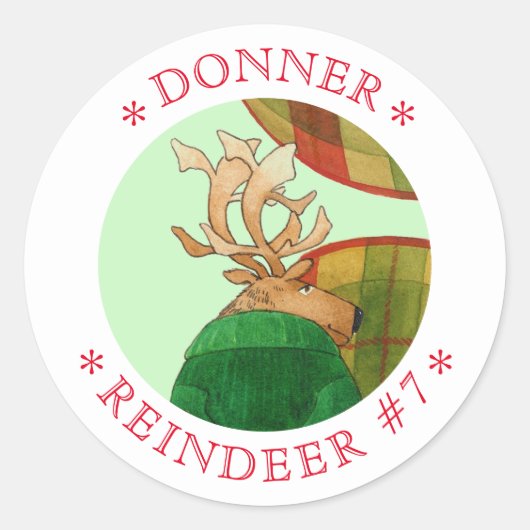 DONNER REINDEERラージラウンドスティッカー ラウンドシール (正面)