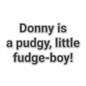 Donny's a Pudgy Fudge-boy Hankamer Artjunkhaus Yum シール (正面)