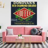 Donovan's Coffee Labelバーミンガム， AL キャンバスプリント (インサイチュ (リビング))