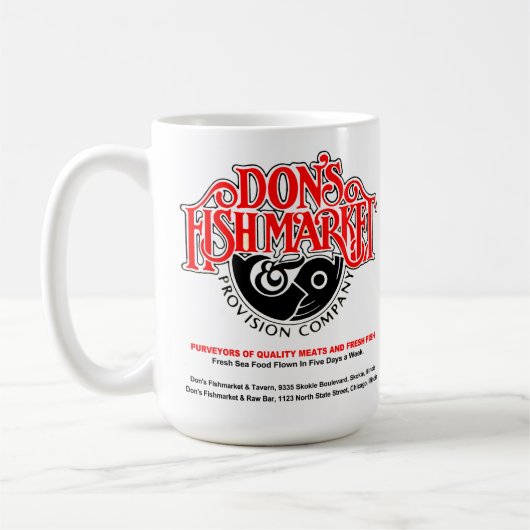 Don's Fishmarket、Skokie、シカゴ、IL コーヒーマグカップ (左)