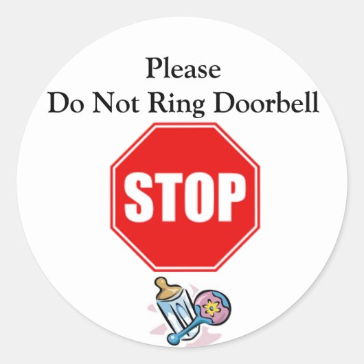 Don'tリングや輪Doorbellステッカー ラウンドシール (正面)