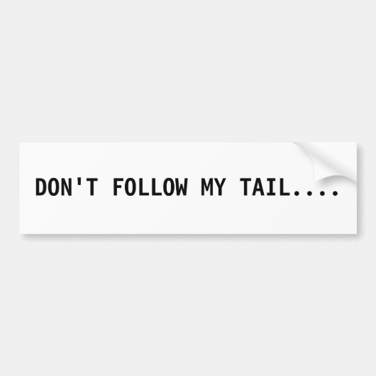 Don't 後を追 My Tail Bumper Sticker バンパーステッカー (正面)