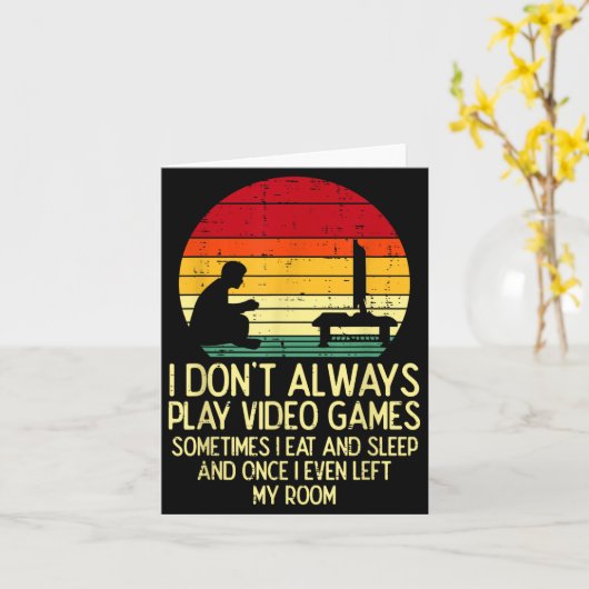 Dont Always Play Video Games Retro Gamer Men Boys  カード (黄色い花)