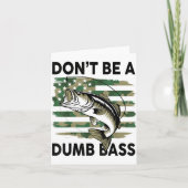 Don't Be A Dumb B Fish American Flag Camo Funny Me カード (正面)