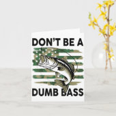 Don't Be A Dumb B Fish American Flag Camo Funny Me カード (黄色い花)