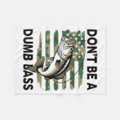 Don't Be A Dumb B Fish American Flag Camo Funny Me フリースブランケット (正面(横))
