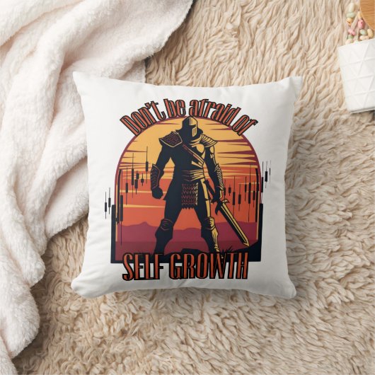 Dont be afraid of self growth | Trade motivation クッション (ブランケット)