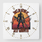 Dont be afraid of self growth | Trade motivation  スクエア壁時計 (正面)