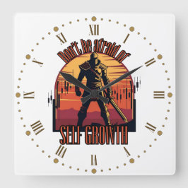 Dont be afraid of self growth | Trade motivation  スクエア壁時計