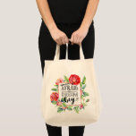 Dont Be Afraid To Dream Big - Red Roses Quote Gift トートバッグ<br><div class="desc">Modern inspirational encouragement quote gift with modern black brush stroke calligraphy and watercolor red roses and green leaves border. Great gift idea for girls and women,  for graduation,  exam success,  new job,  birthday,  Christmas and any other occasion. Dont Be Afraid To Dream Big.</div>