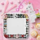 "Don't Be Late" Alice in ONEderland First Birthday ペーパープレート (パーティー)