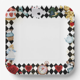 "Don't Be Late" Alice in ONEderland First Birthday ペーパープレート