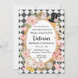 Don't Be late Pink Birthday Party Invitation 招待状