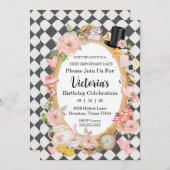 Don't Be late Pink Birthday Party Invitation 招待状 (正面/裏面)