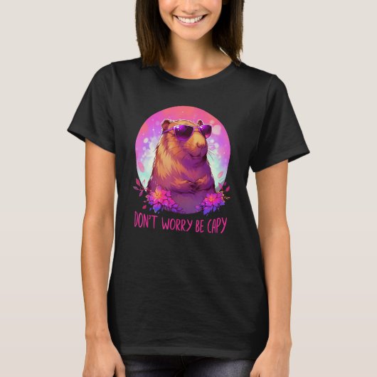 Dont Be Worry Be Capy Capybara Tシャツ (正面)