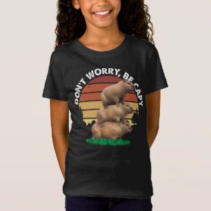Don't be Worry, Be Capy - Vintage Retro Three Capy Tシャツ