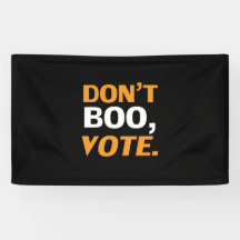 "Don't boo, vote"黒オレンジ色の白ハロウィーン