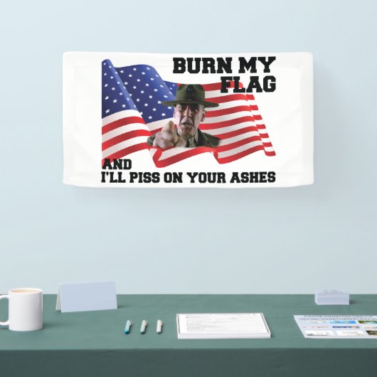 Don't burn my flag 横断幕 (トレードショー)
