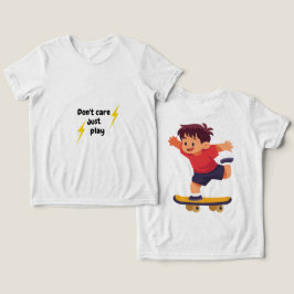 Don't Care Just Play – Black Kids ShirtT-Shirt トライブレンドＴシャツ