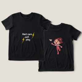 Don't Care Just Play – Cute Kids Girl T-ShiT-Shirt トライブレンドＴシャツ