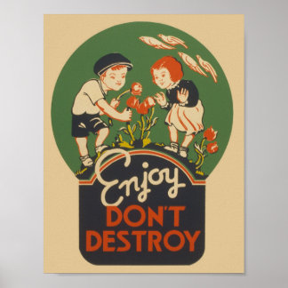 Don't Destroy ヴィンテージWPAポスター ポスター